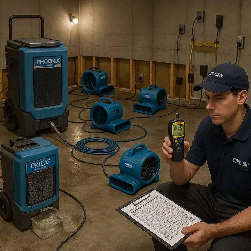 Structural Drying and Dehumidification process in Norfolk, VA